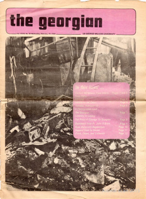 The first issue of the Georgian student newspaper following the Computer Riots.